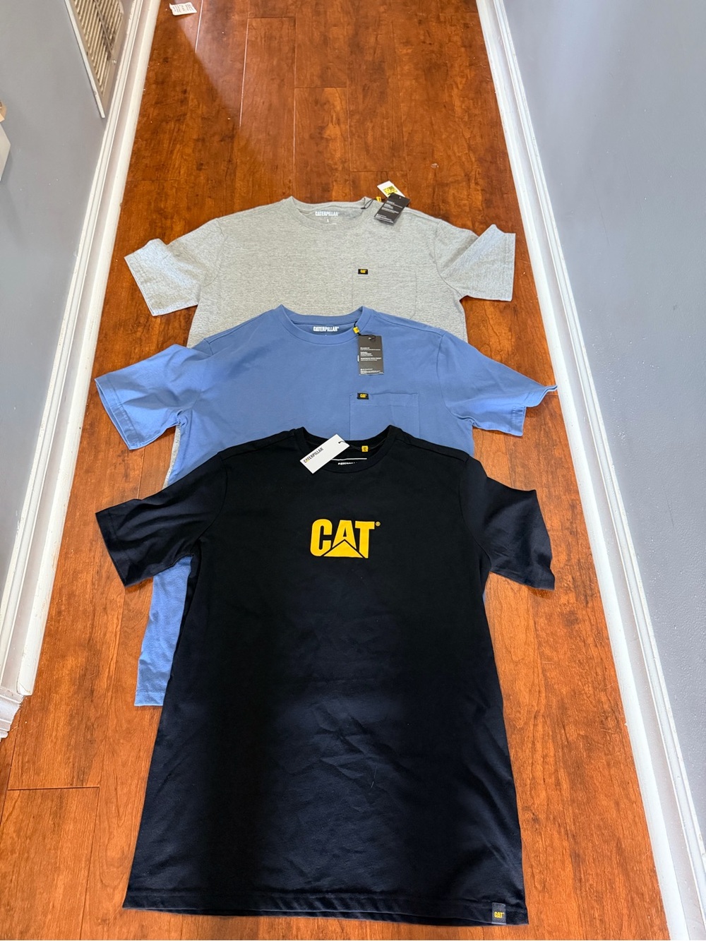 Caterpillar CAT Logo Short Sleeve Tee -Grey blue  black (set of three)